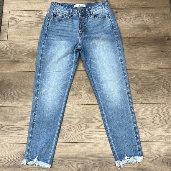 🥳HP🥳 KanCan High-Waisted Distressed Ankle Frayed Raw Hem Skinny Jeans - Picture 3 of 9